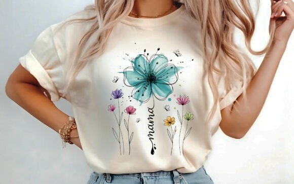 Download Boho Floral Mama T-shirt Design PNG - Premium Resources