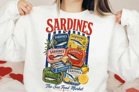 Download Retro Sardines T-Shirt Design - Premium Resources